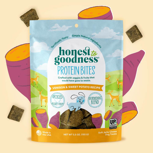 venison & sweet potato protein bites for dogs