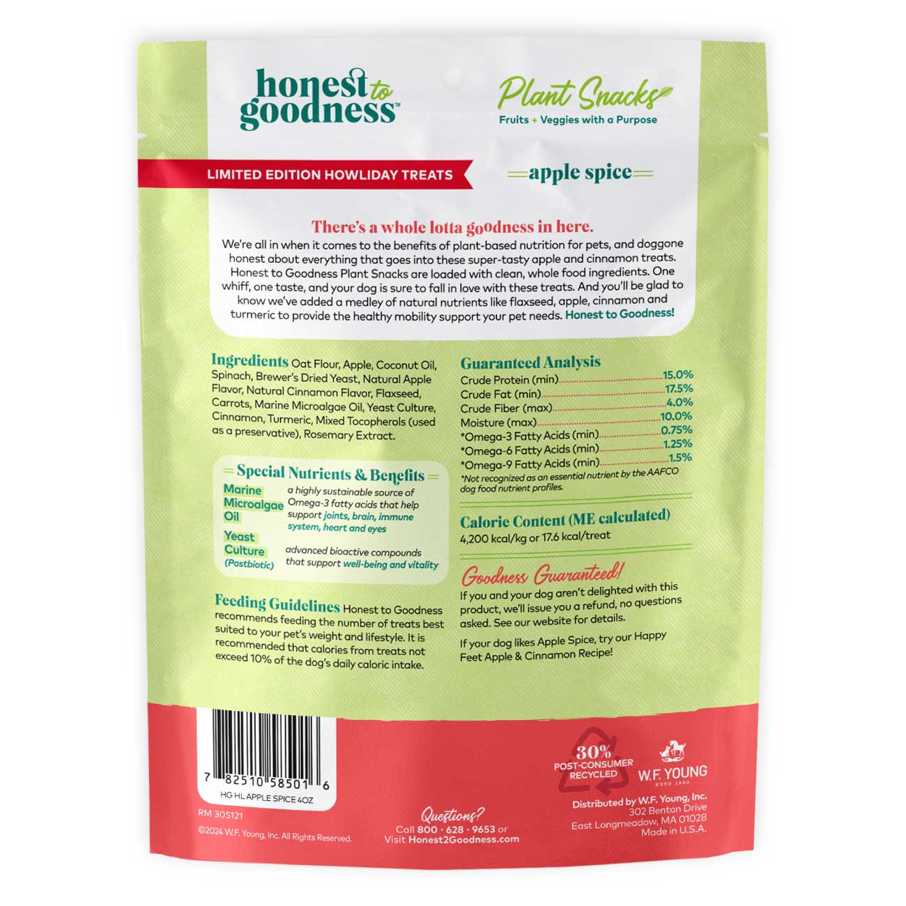 Honest to Goodness® Plant Snacks Howliday Treats Apple Spice Recipe 4 oz Bag