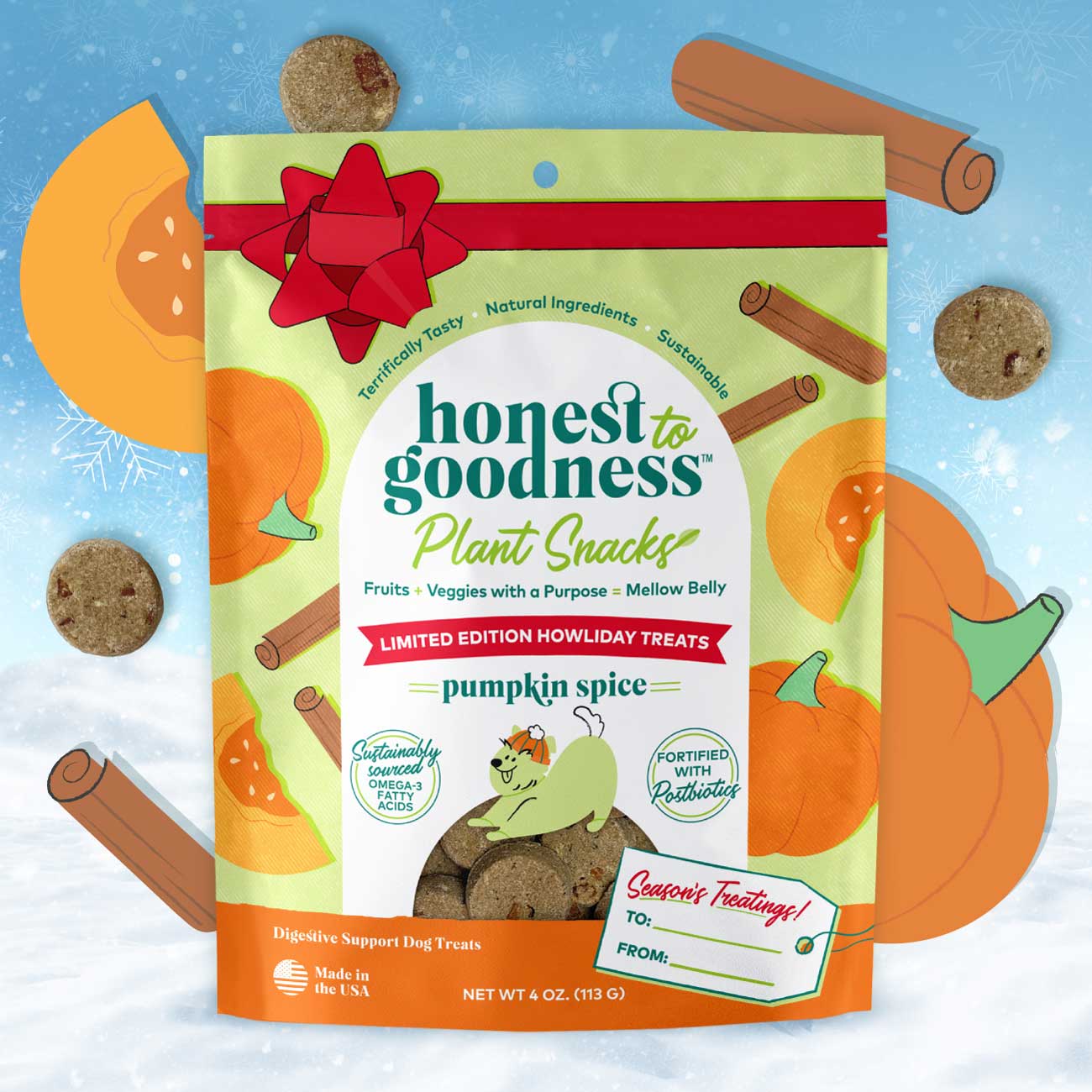 Honest to Goodness® Plant Snacks Howliday Treats Pumpkin Spice Recipe